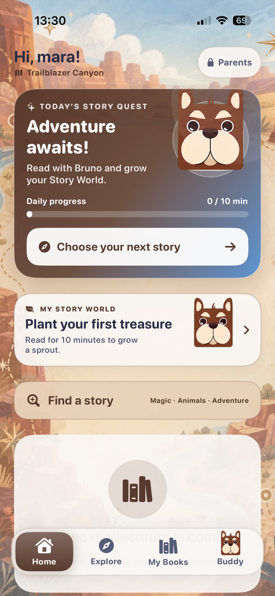 BookShare Kids interface