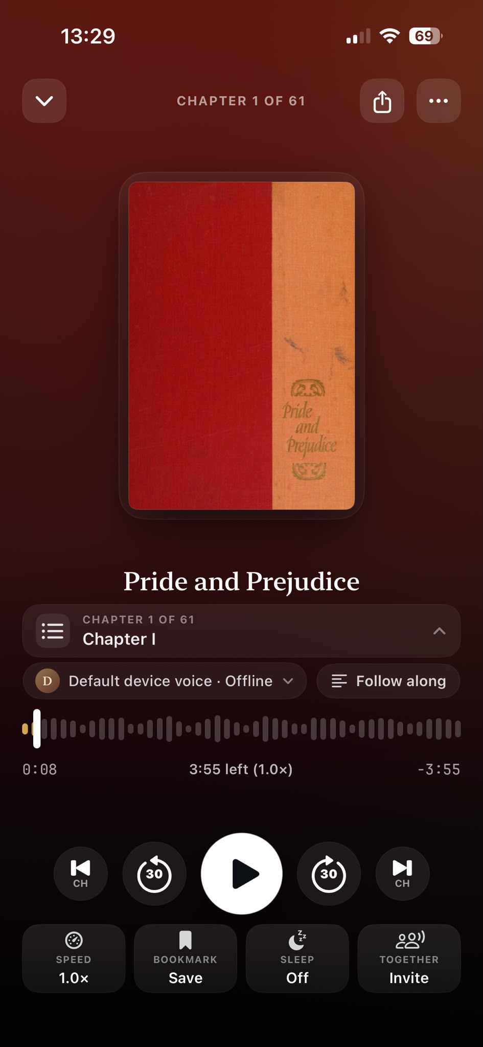 Playerul audio din aplicația BookShare